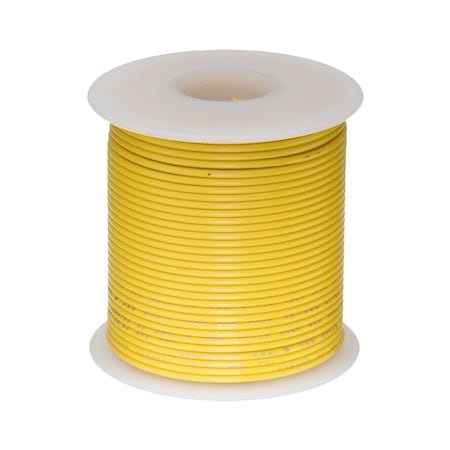 14 AWG Gauge UL3173 Stranded Hook Up Wire, 600V, 0.138in. Diameter, Yellow, 25 Ft Length